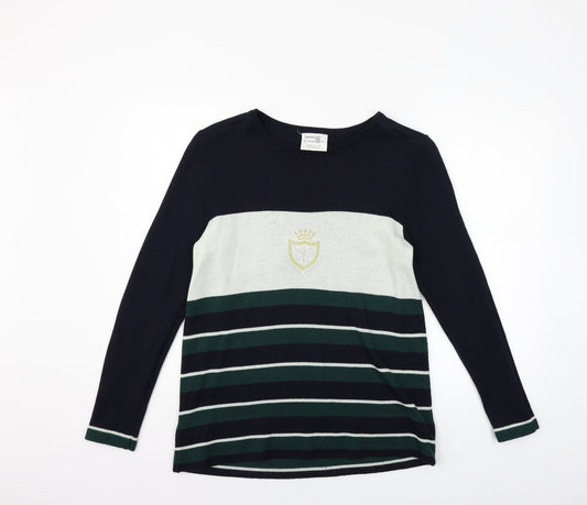 Camilla Womens Blue Striped  Pullover Jumper Size 14
