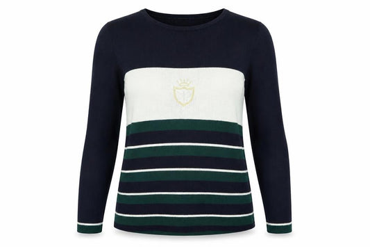 Camilla Womens Blue Striped  Pullover Jumper Size 14