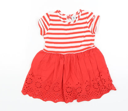 Front view of Tu Baby Red Striped Fit & Flare, size 9-12, Months
