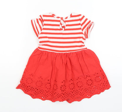 Back view of Tu Baby Red Striped Fit & Flare, size 9-12, Months