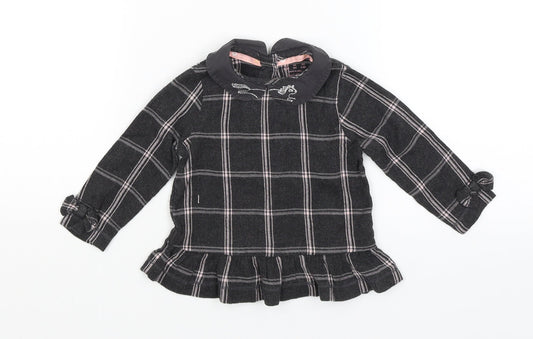 F&F Baby Black Check  Basic T-Shirt Size 6-9 Months