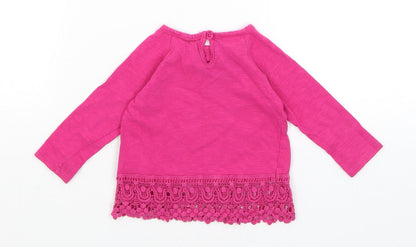 Back view of Juicy Couture Baby Pink Basic T-Shirt, size 6-9, Months