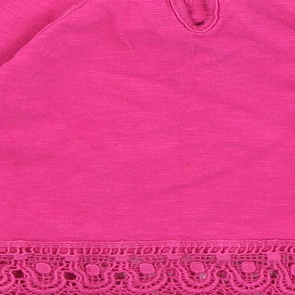Brand and care label for Juicy Couture Baby Pink Basic T-Shirt, size 6-9, Months