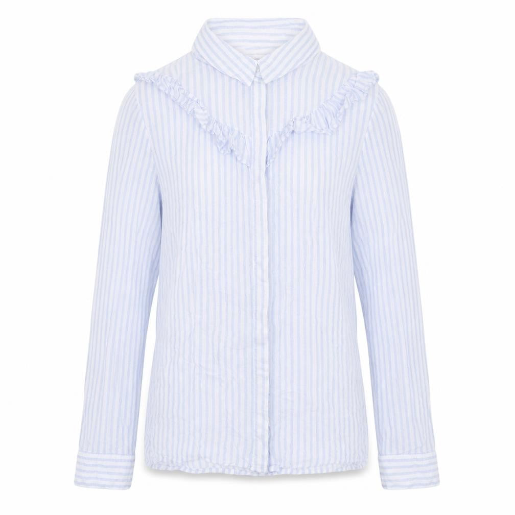 Pull & Bear Womens Blue Striped  Basic Button-Up Size M