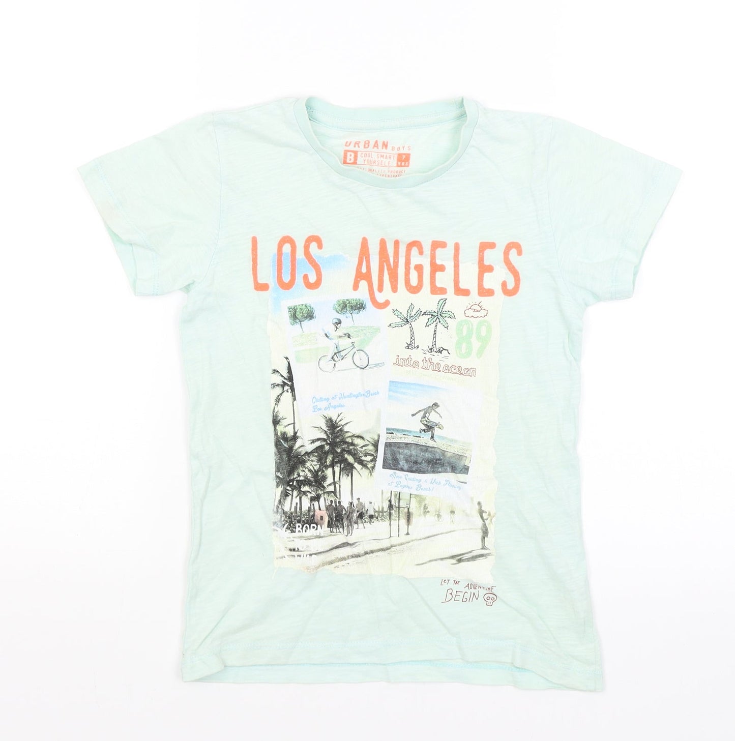 Matalan Boys Blue   Basic T-Shirt Size 7 Years  - Los Angeles