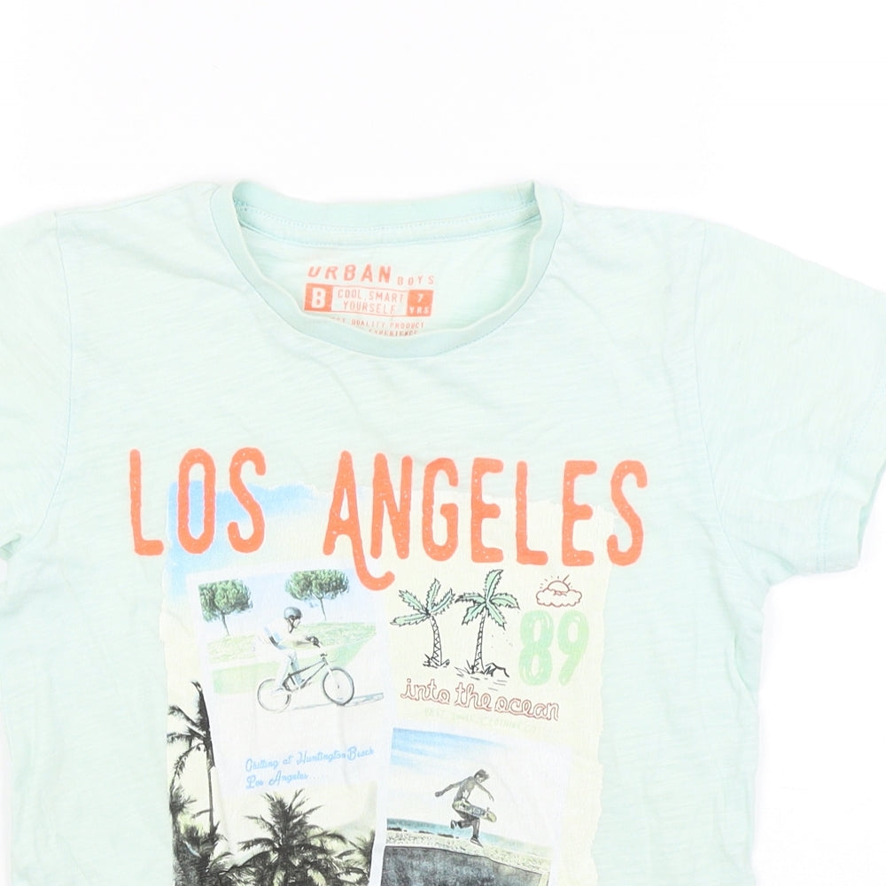 Matalan Boys Blue   Basic T-Shirt Size 7 Years  - Los Angeles
