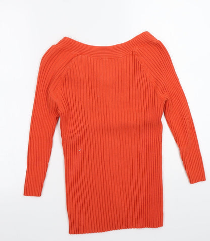 Preloved BHS Womens Orange   Pullover Jumper Size 14 - Back