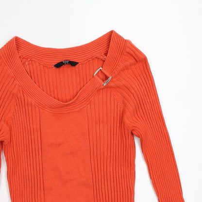 Preloved BHS Womens Orange   Pullover Jumper Size 14 - Detail