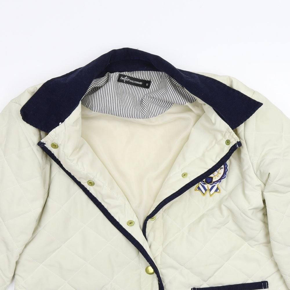 internationale Womens Beige   Jacket Coat Size 12