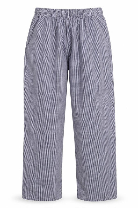 Dover seaways Mens Blue Check  Trousers  Size L L31 in - Chefswear