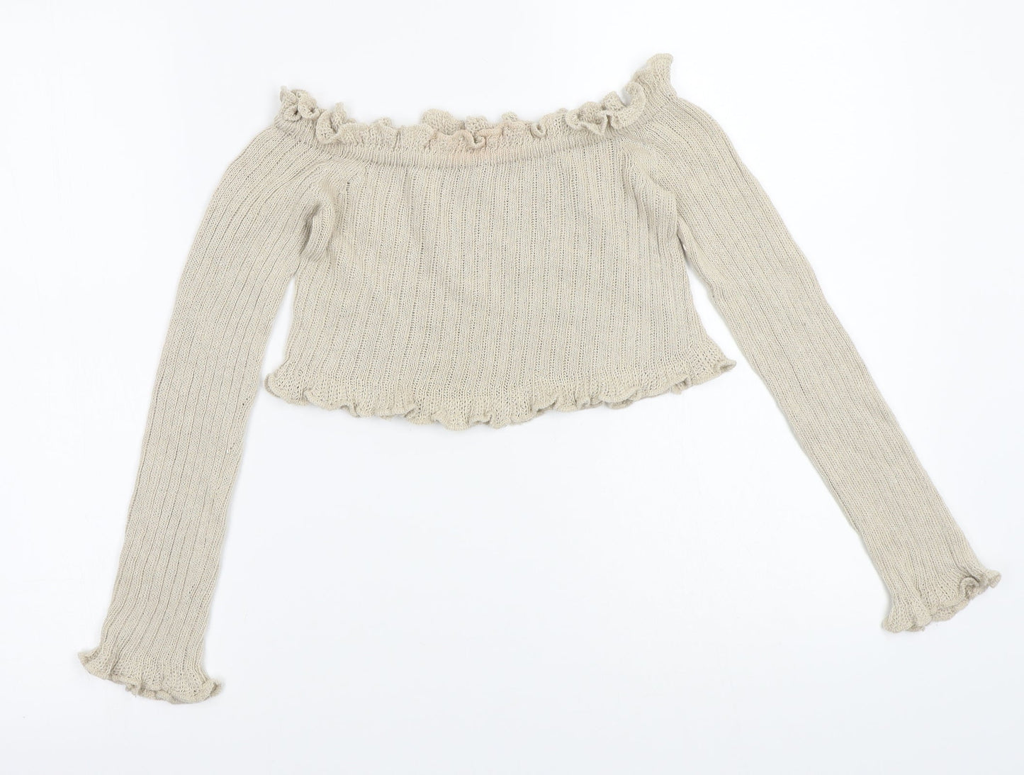 Prague Womens Beige   Pullover Jumper Size S