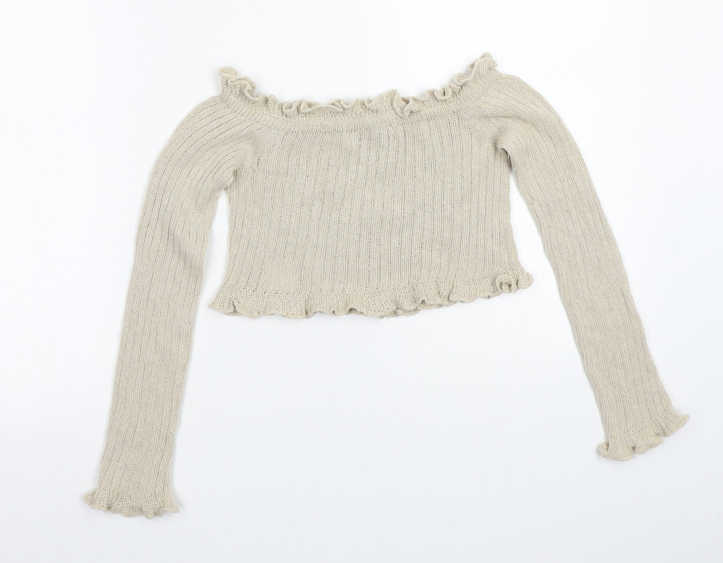 Prague Womens Beige   Pullover Jumper Size S