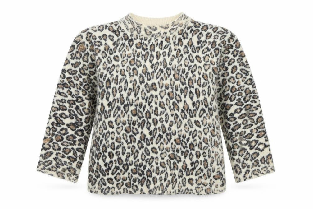 cote a cote Womens Ivory Animal Print  Pullover Jumper One Size