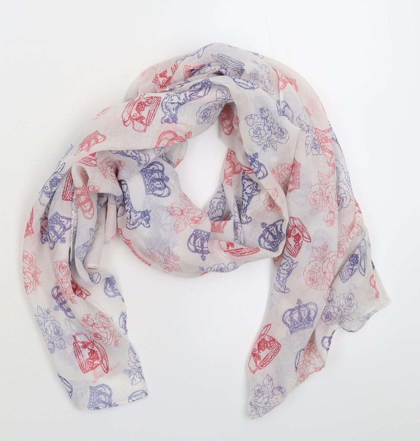 Preworn Womens White  Knit  Scarf