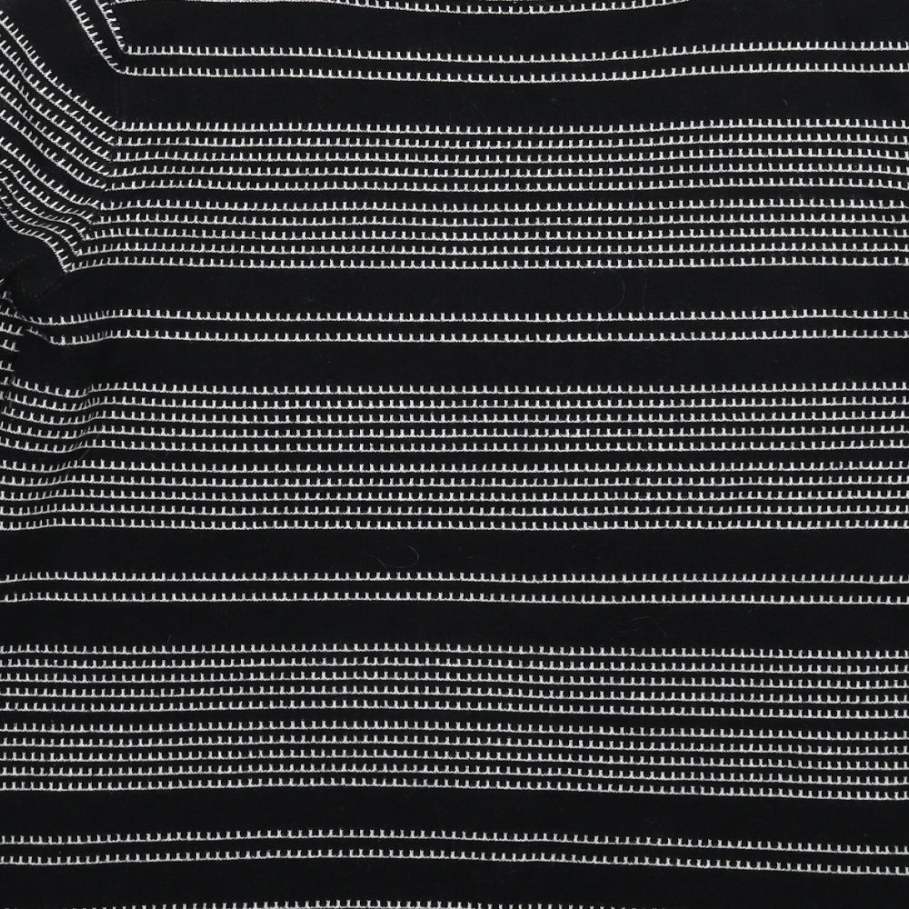 Papaya Womens Black Geometric Knit Pullover Jumper Size 14