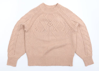 Preloved George Womens Beige  Knit Pullover Jumper Size S - Front