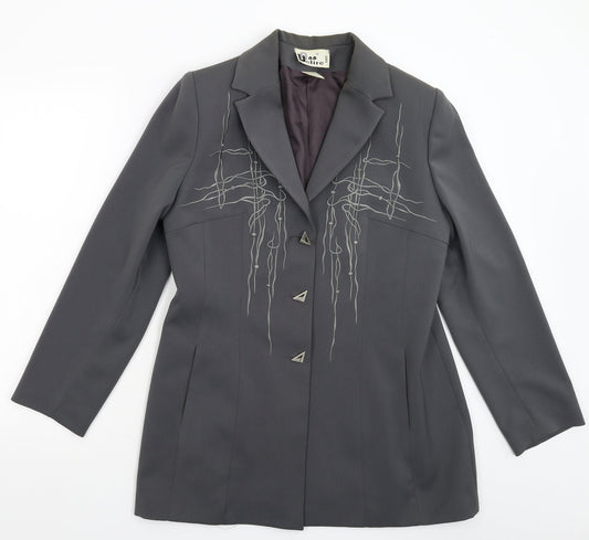 Delire Womens Grey   Jacket Suit Jacket Size L