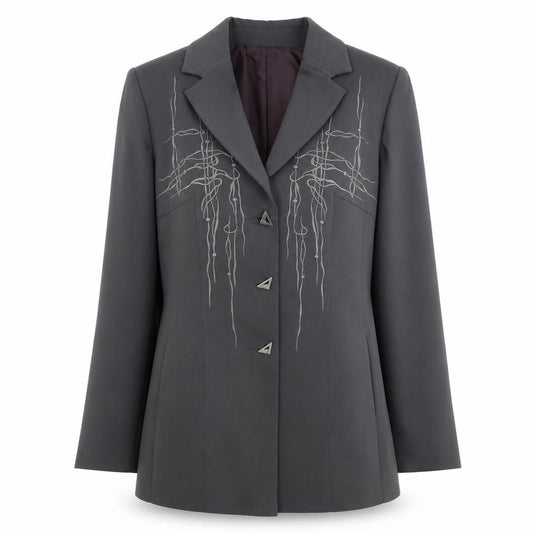 Delire Womens Grey   Jacket Suit Jacket Size L