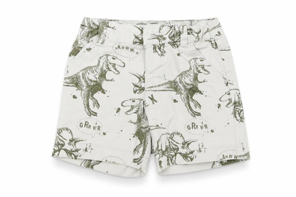 U ban ra cas Boys Beige  Denim Bermuda Shorts Size 2 Years - DINOSAURS