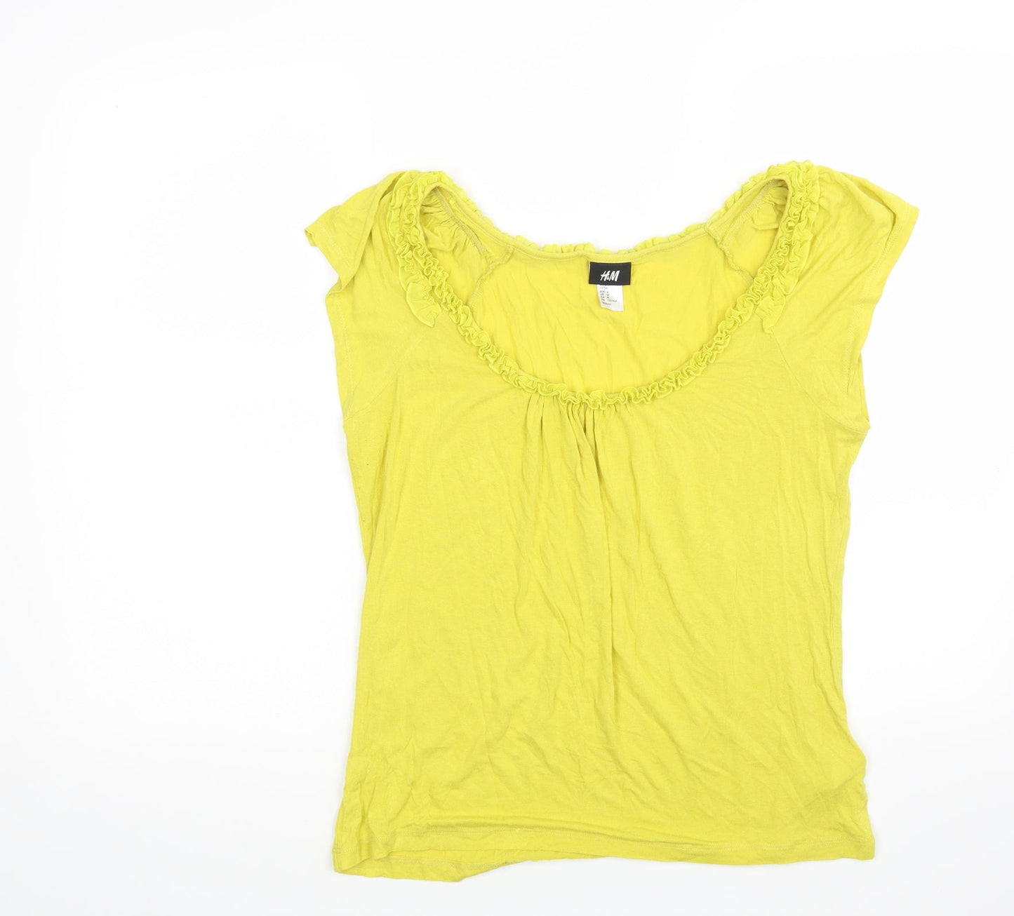 H&M Womens Yellow   Basic T-Shirt Size M