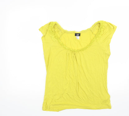 Preloved H&M Womens Yellow   Basic T-Shirt Size M - Front