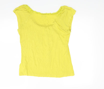 Preloved H&M Womens Yellow   Basic T-Shirt Size M - Back