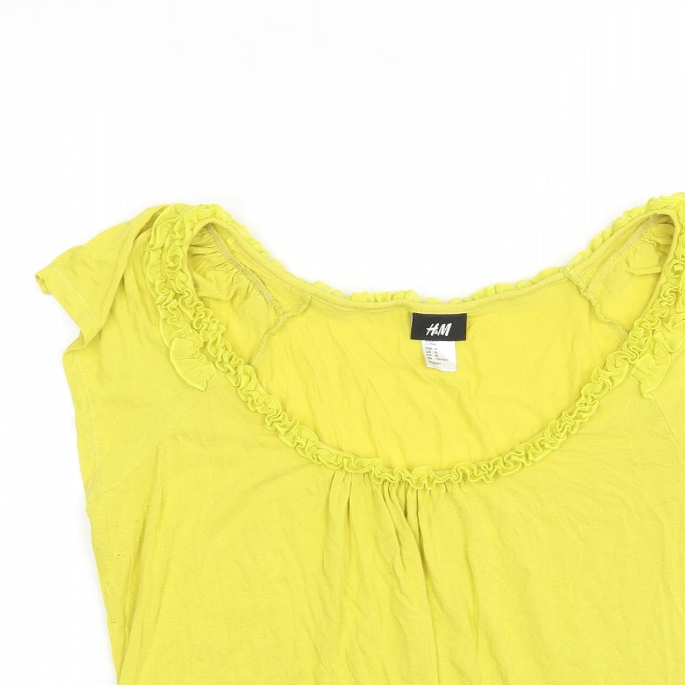 H&M Womens Yellow   Basic T-Shirt Size M