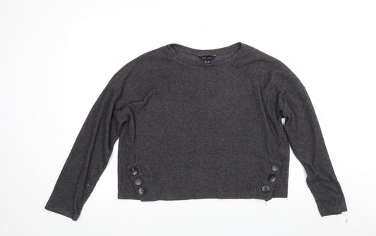 H&M Womens Grey  Knit Pullover Jumper Size M