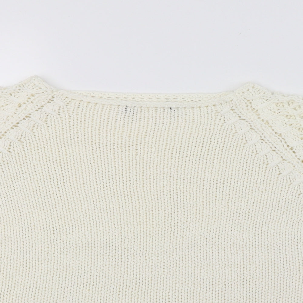 Preworn Womens Ivory  Knit Pullover Jumper Size S
