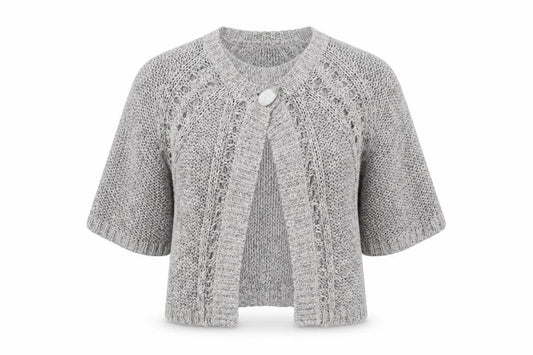 Moda Womens Grey  Knit Cardigan Jumper Size 10