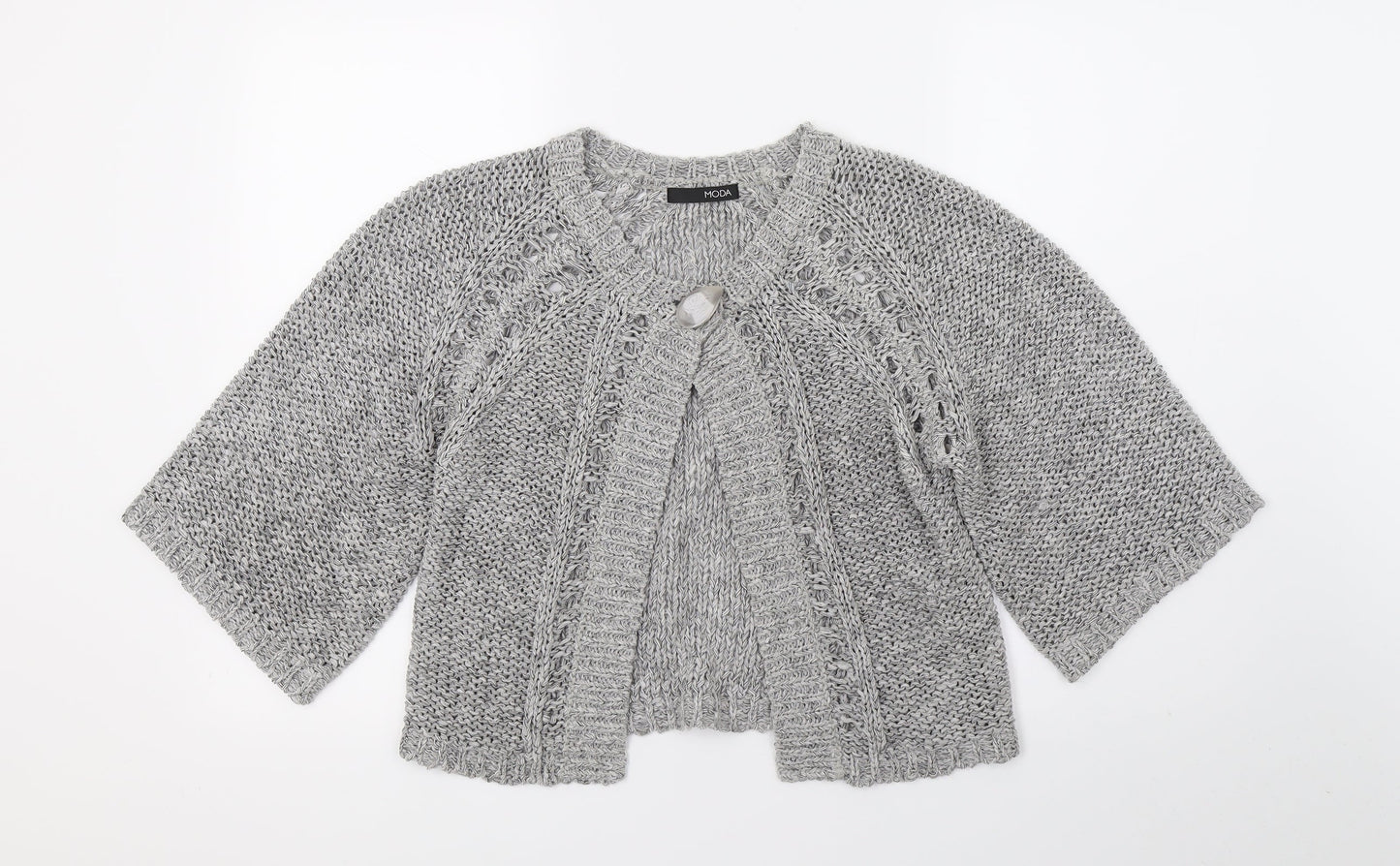 Moda Womens Grey  Knit Cardigan Jumper Size 10