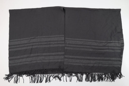 Preworn Womens Grey Striped Knit  Shawl/Wrap