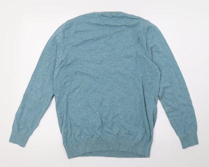 Preloved FF Mens Blue  Knit Pullover Jumper Size M - Back