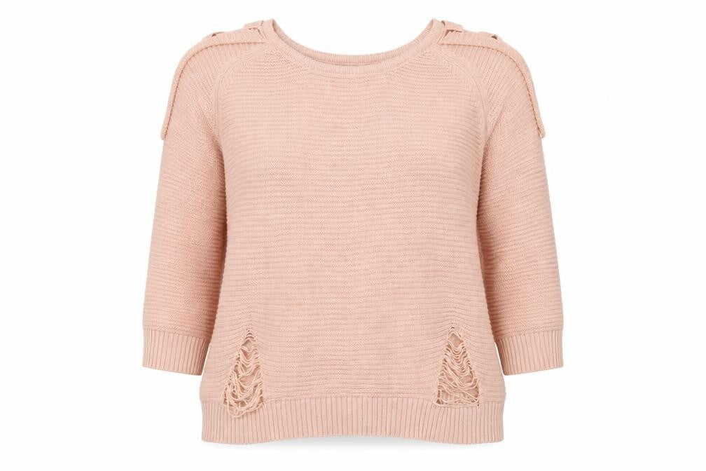 Select Womens Pink  Knit Pullover Jumper Size 16  - Distressed