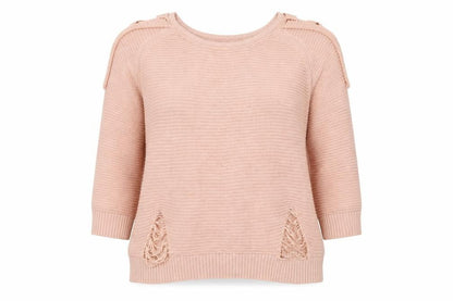 Select Womens Pink  Knit Pullover Jumper Size 16  - Distressed