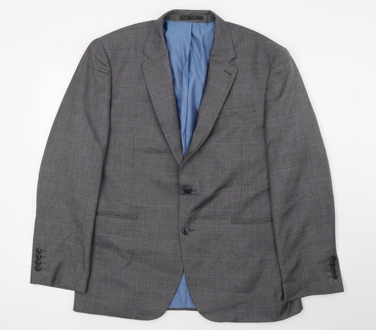 Cedar Wood State Mens Grey Check  Jacket Suit Jacket Size L