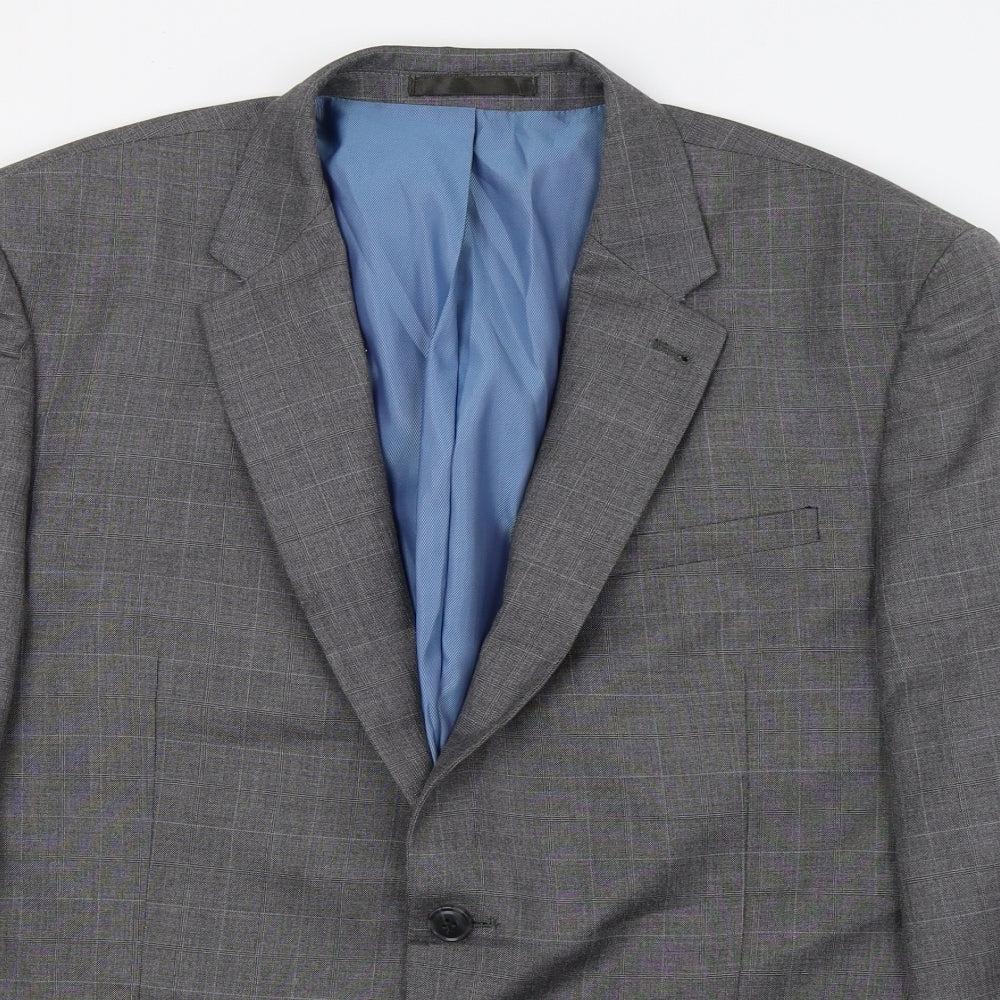 Cedar Wood State Mens Grey Check  Jacket Suit Jacket Size L
