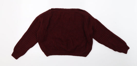 New Look Girls Red  Knit Pullover Jumper Size 12-13 Years