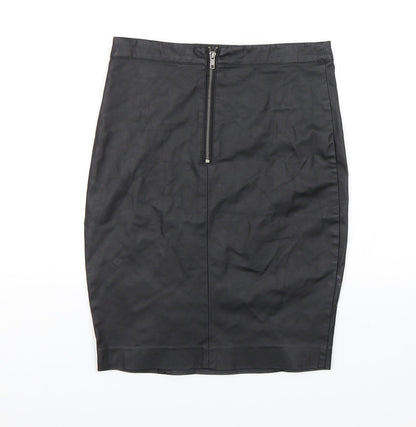 Preloved Topshop Womens Black   A-Line Skirt Size 10 - Back