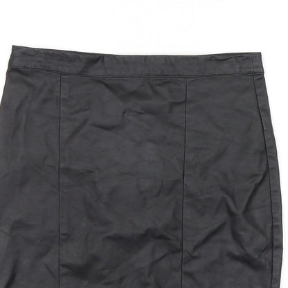 Preloved Topshop Womens Black   A-Line Skirt Size 10 - Detail