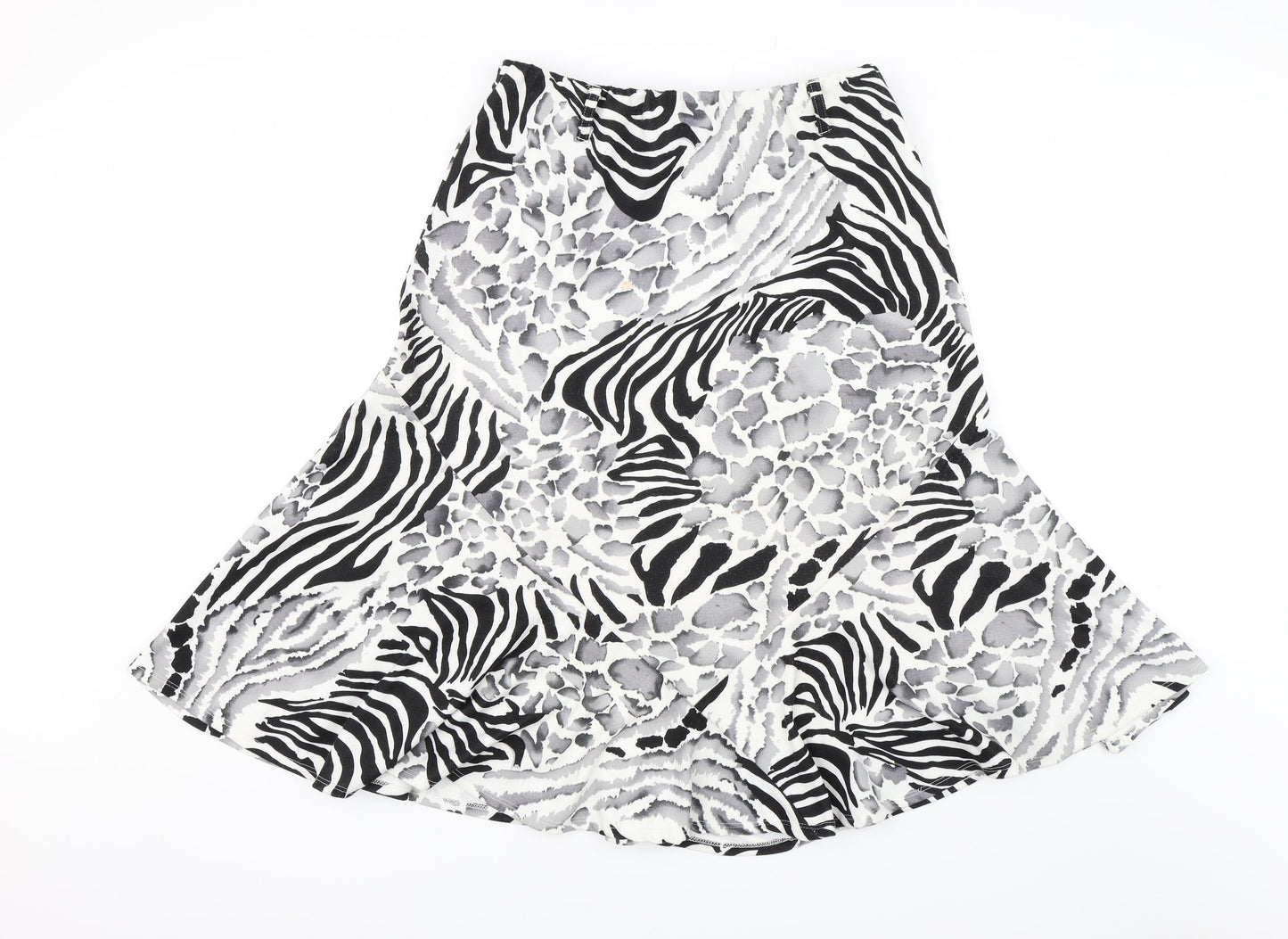 Saloos Womens White Animal Print  Swing Skirt Size 30 in
