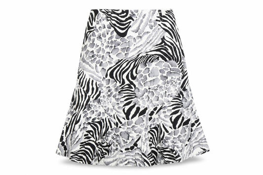 Saloos Womens White Animal Print  Swing Skirt Size 30 in