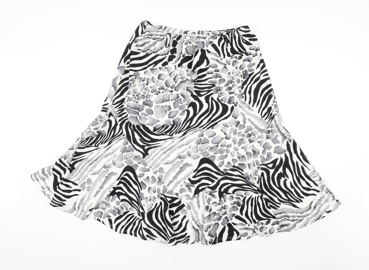 Saloos Womens White Animal Print  Swing Skirt Size 30 in