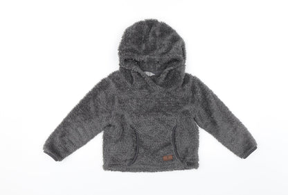 Preloved Higear Girls Grey   Pullover Hoodie Size 3-4 Years - Front