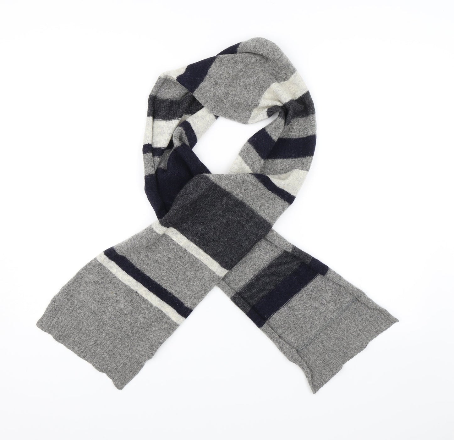 Preowrn Unisex Grey Striped   Scarf
