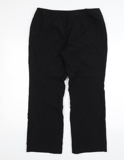 Back view of Papaya women’s black dress pants trousers, size UK 14, 26-inch leg