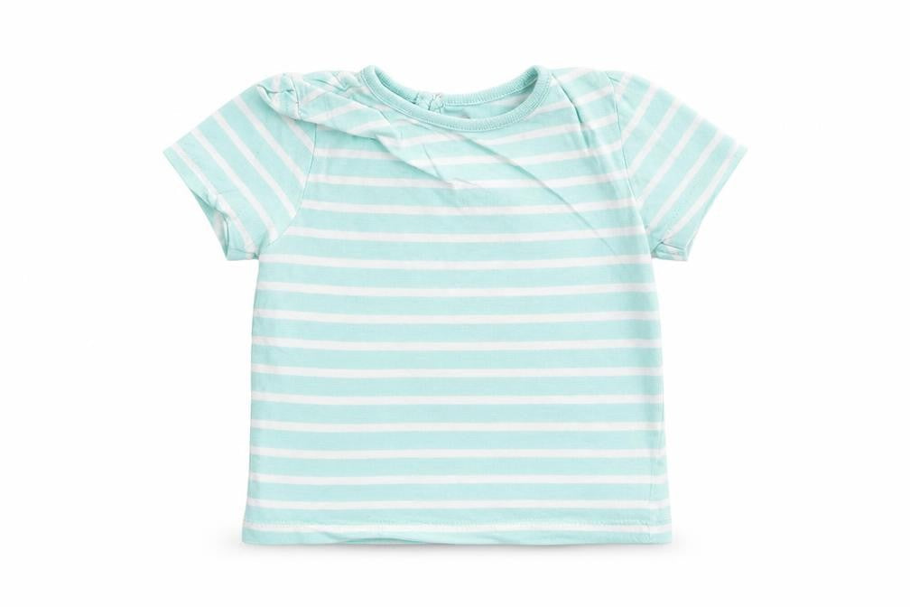Young Dimension Baby Blue Striped  Basic T-Shirt Size 12-18 Months