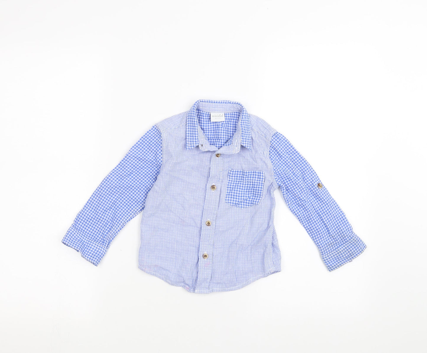 Mini Club Baby Blue Striped  Basic Button-Up Size 18-24 Months