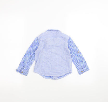 Back view of Mini Club Baby Blue Striped Basic Button-Up, size 18-24, Months