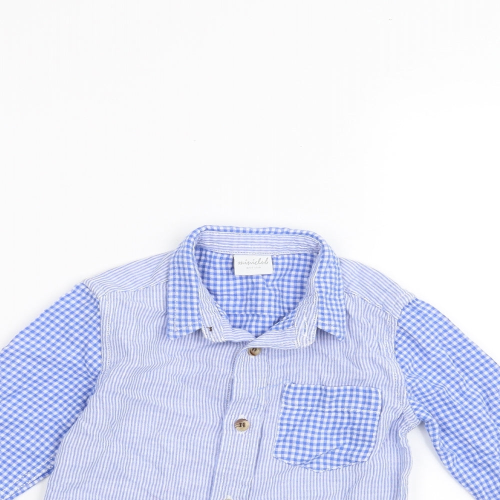 Mini Club Baby Blue Striped  Basic Button-Up Size 18-24 Months